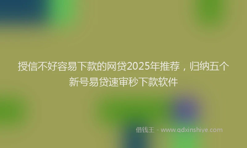 授信不好容易下款的网贷2025年推荐，归纳五个新号易贷速审秒下款软件