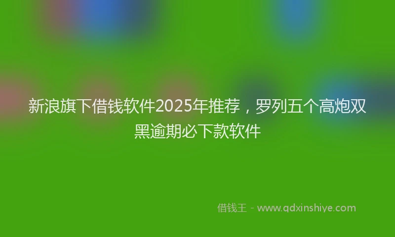 新浪旗下借钱软件2025年推荐，罗列五个高炮双黑逾期必下款软件
