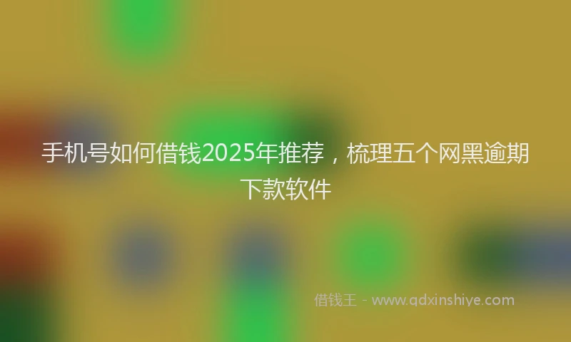手机号如何借钱2025年推荐，梳理五个网黑逾期下款软件