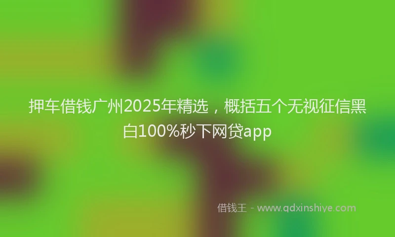押车借钱广州2025年精选，概括五个无视征信黑白100%秒下网贷app