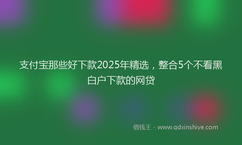 支付宝那些好下款2025年精选，整合5个不看黑白户下款的网贷