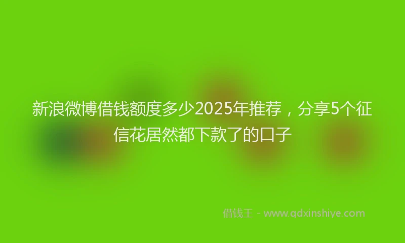 新浪微博借钱额度多少2025年推荐，分享5个征信花居然都下款了的口子