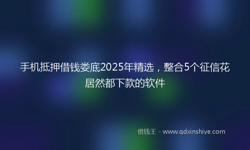 手机抵押借钱娄底2025年精选，整合5个征信花居然都下款的软件