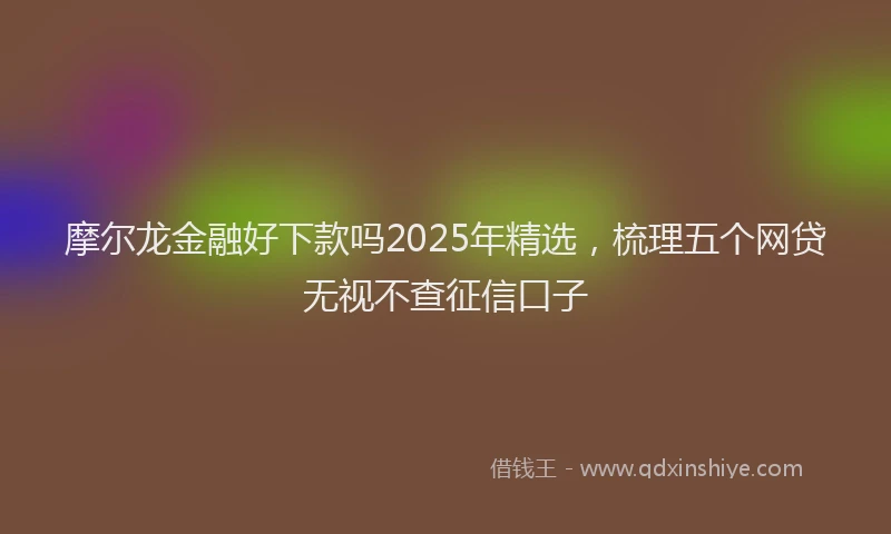 摩尔龙金融好下款吗2025年精选，梳理五个网贷无视不查征信口子