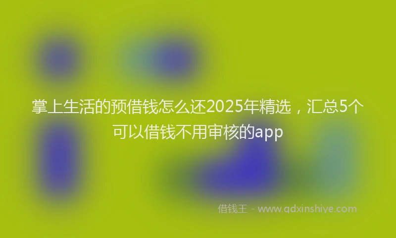 掌上生活的预借钱怎么还2025年精选，汇总5个可以借钱不用审核的app