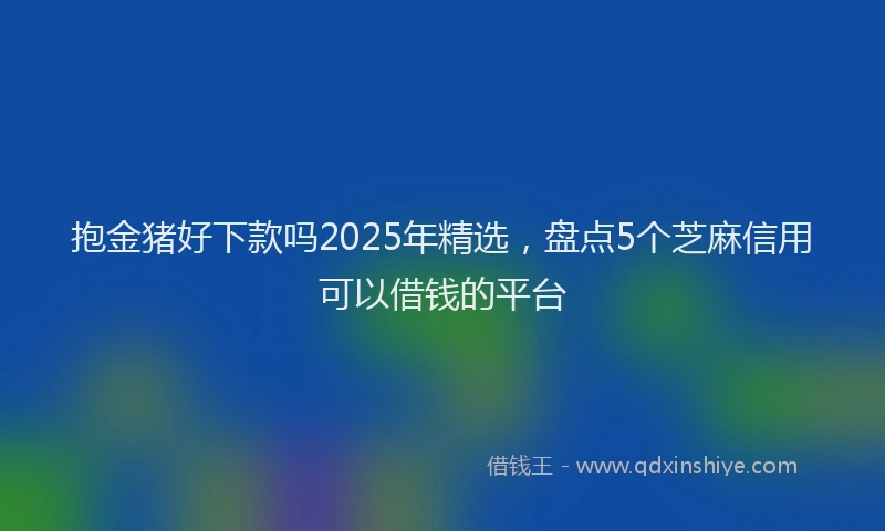 抱金猪好下款吗2025年精选，盘点5个芝麻信用可以借钱的平台