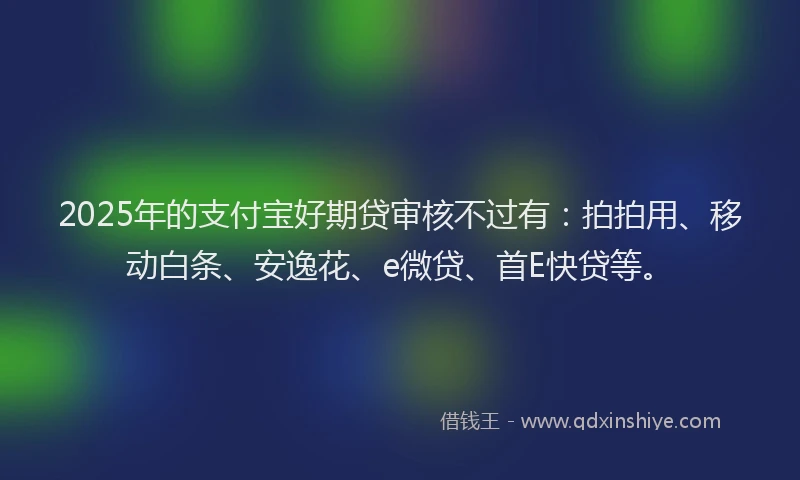 2025年的支付宝好期贷审核不过有：拍拍用、移动白条、安逸花、e微贷、首E快贷等。
