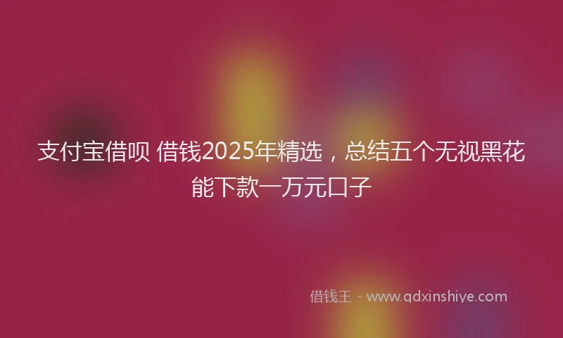 支付宝借呗 借钱2025年精选，总结五个无视黑花能下款一万元口子