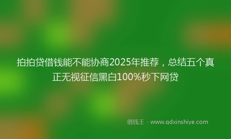 拍拍贷借钱能不能协商2025年推荐，总结五个真正无视征信黑白100%秒下网贷