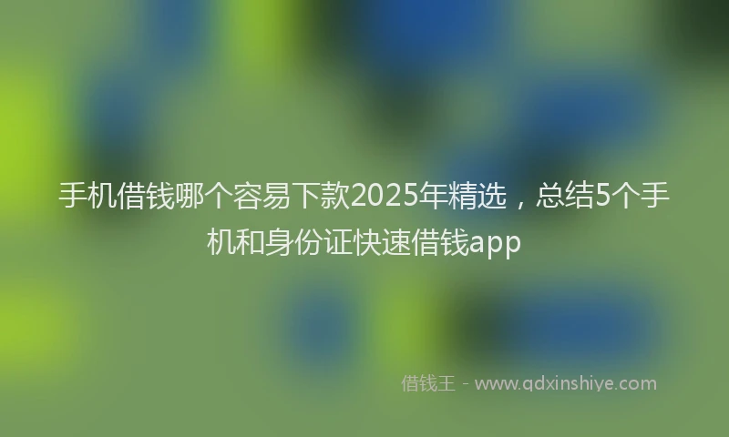 手机借钱哪个容易下款2025年精选，总结5个手机和身份证快速借钱app