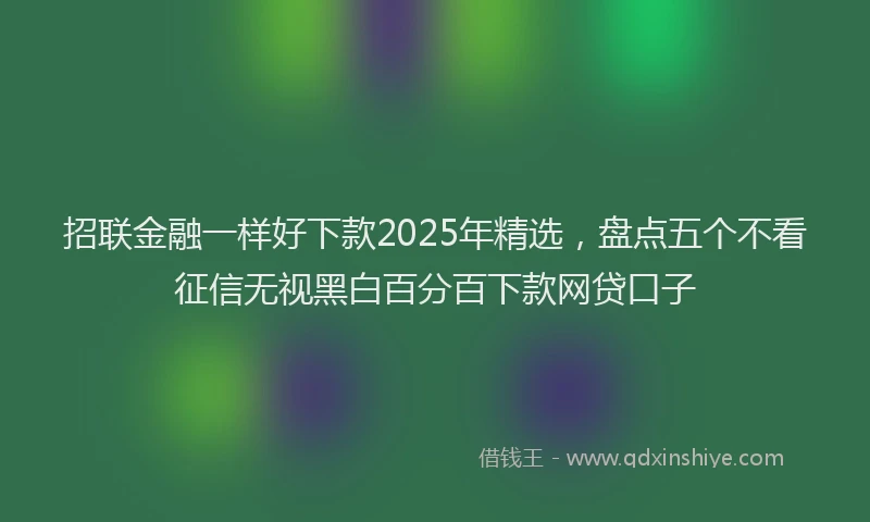 招联金融一样好下款2025年精选，盘点五个不看征信无视黑白百分百下款网贷口子