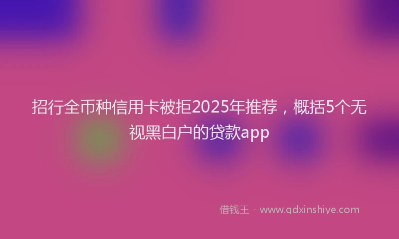 招行全币种信用卡被拒2025年推荐，概括5个无视黑白户的贷款app