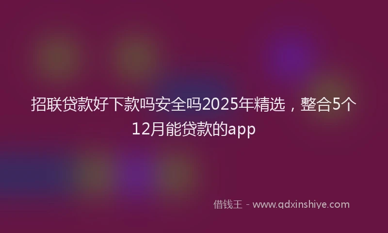 招联贷款好下款吗安全吗2025年精选，整合5个12月能贷款的app