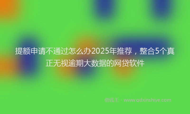 提额申请不通过怎么办2025年推荐，整合5个真正无视逾期大数据的网贷软件