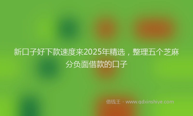 新口子好下款速度来2025年精选，整理五个芝麻分负面借款的口子
