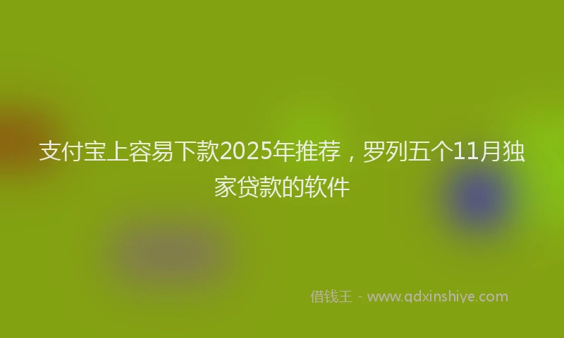 支付宝上容易下款2025年推荐，罗列五个11月独家贷款的软件