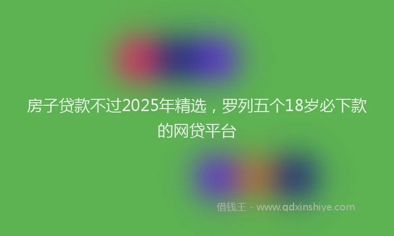 房子贷款不过2025年精选，罗列五个18岁必下款的网贷平台