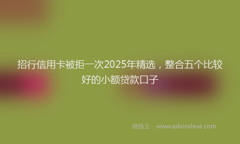 招行信用卡被拒一次2025年精选，整合五个比较好的小额贷款口子