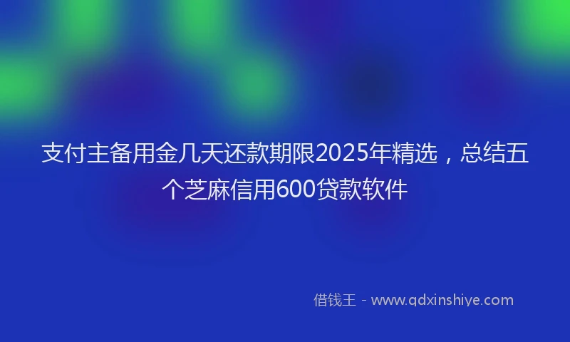 支付主备用金几天还款期限2025年精选，总结五个芝麻信用600贷款软件