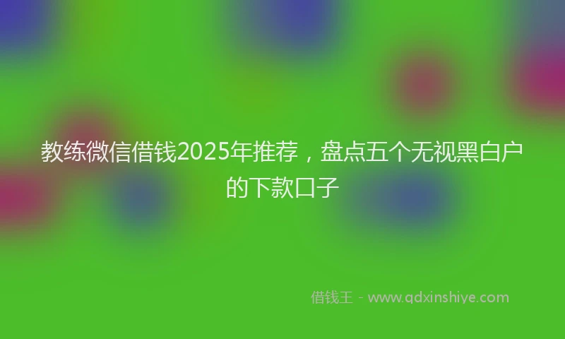 教练微信借钱2025年推荐，盘点五个无视黑白户的下款口子