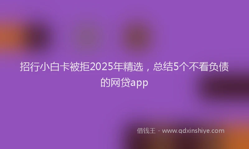 招行小白卡被拒2025年精选，总结5个不看负债的网贷app