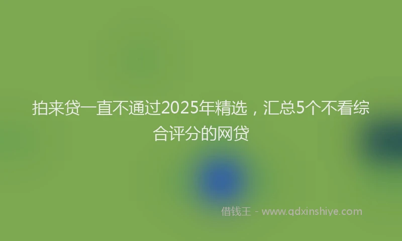 拍来贷一直不通过2025年精选，汇总5个不看综合评分的网贷