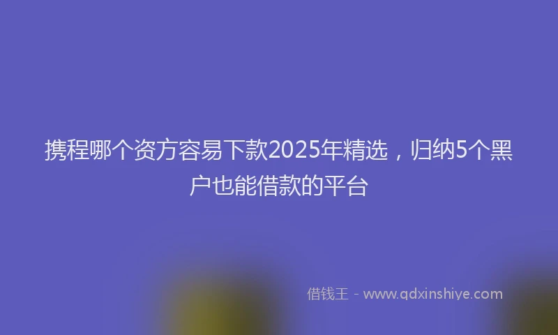 携程哪个资方容易下款2025年精选，归纳5个黑户也能借款的平台