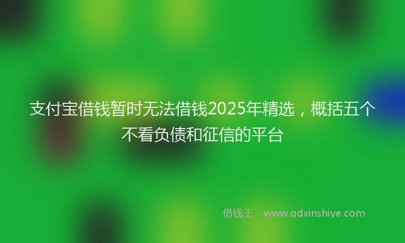 支付宝借钱暂时无法借钱2025年精选，概括五个不看负债和征信的平台