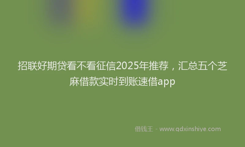招联好期贷看不看征信2025年推荐，汇总五个芝麻借款实时到账速借app