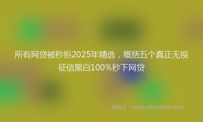 所有网贷被秒拒2025年精选，概括五个真正无视征信黑白100%秒下网贷