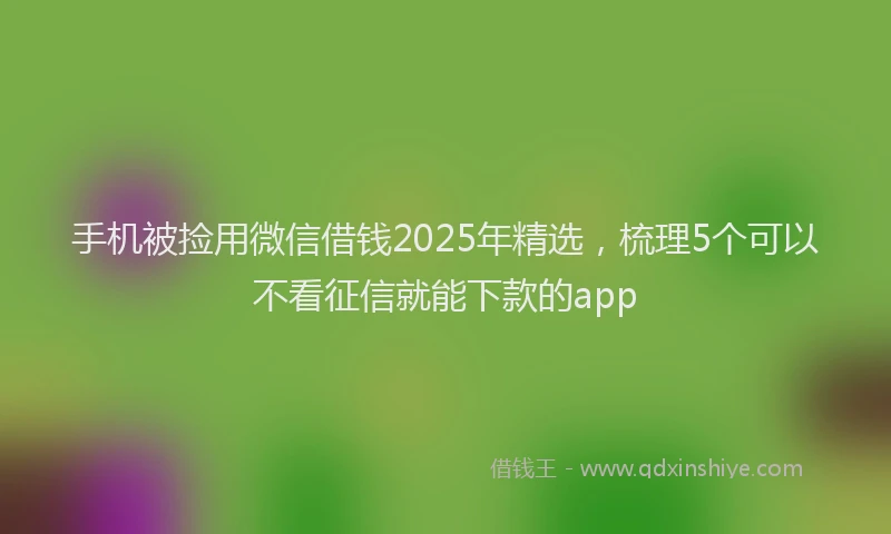 手机被捡用微信借钱2025年精选，梳理5个可以不看征信就能下款的app