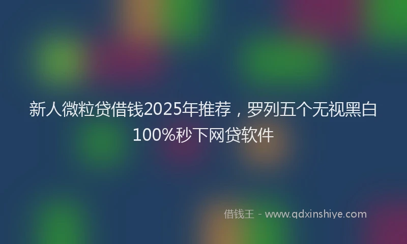 新人微粒贷借钱2025年推荐，罗列五个无视黑白100%秒下网贷软件
