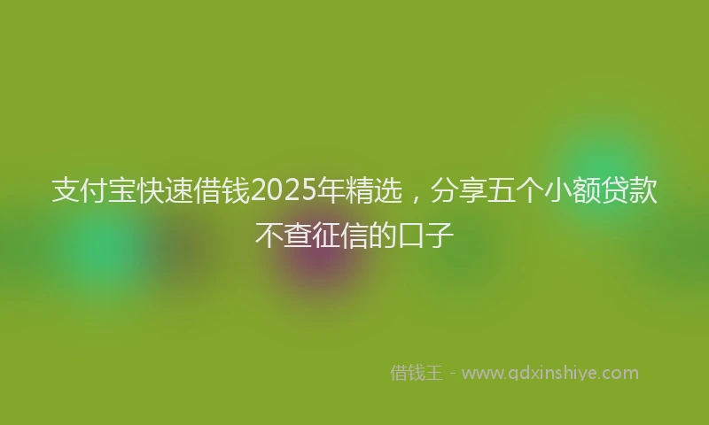 支付宝快速借钱2025年精选，分享五个小额贷款不查征信的口子