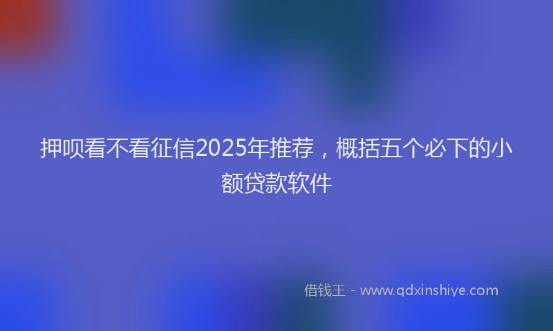 押呗看不看征信2025年推荐，概括五个必下的小额贷款软件