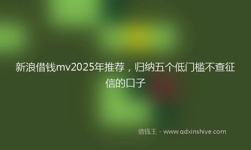 新浪借钱mv2025年推荐，归纳五个低门槛不查征信的口子