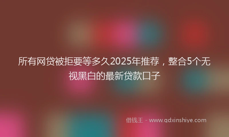 所有网贷被拒要等多久2025年推荐，整合5个无视黑白的最新贷款口子