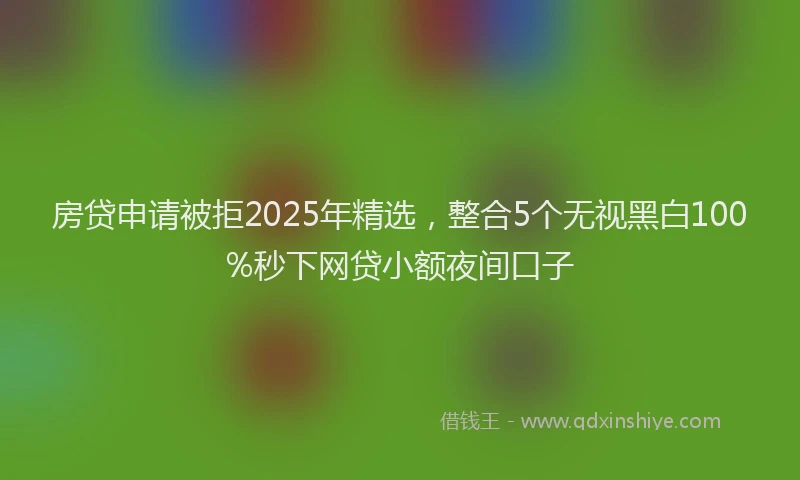 房贷申请被拒2025年精选，整合5个无视黑白100%秒下网贷小额夜间口子