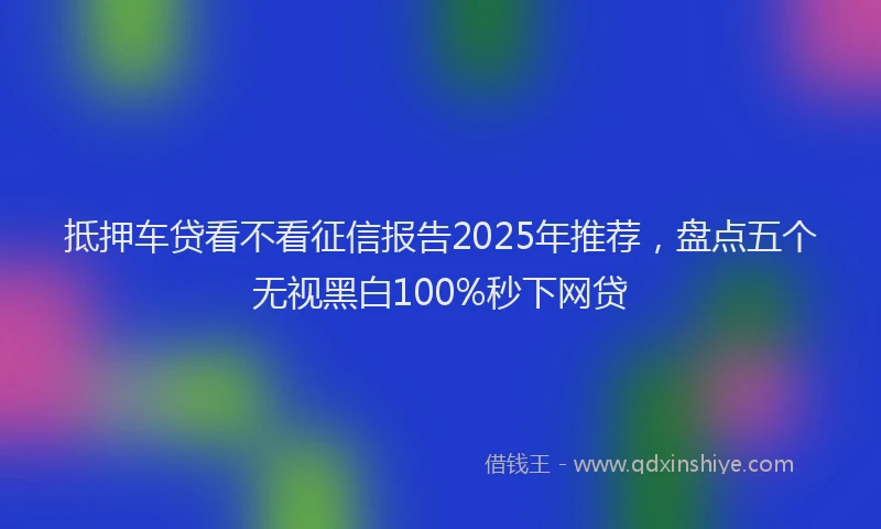 抵押车贷看不看征信报告2025年推荐，盘点五个无视黑白100%秒下网贷