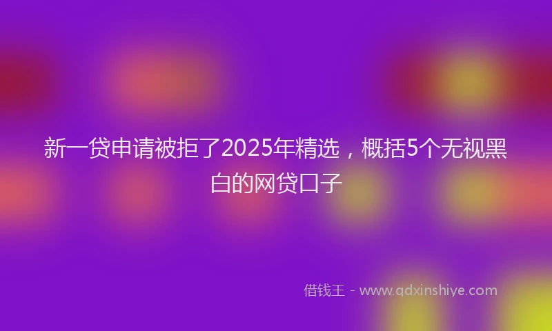 新一贷申请被拒了2025年精选，概括5个无视黑白的网贷口子