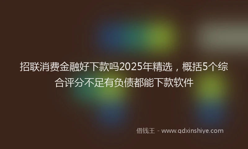 招联消费金融好下款吗2025年精选，概括5个综合评分不足有负债都能下款软件