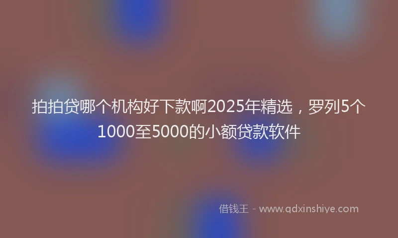 拍拍贷哪个机构好下款啊2025年精选，罗列5个1000至5000的小额贷款软件