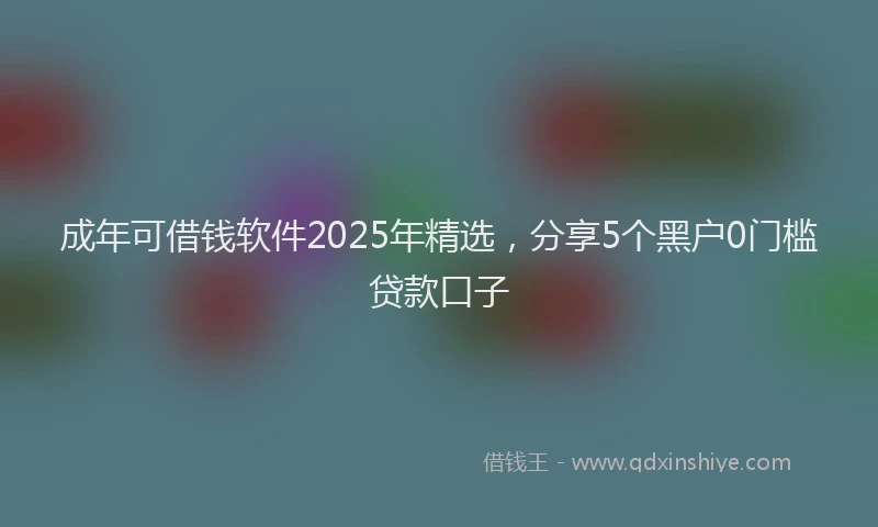 成年可借钱软件2025年精选，分享5个黑户0门槛贷款口子