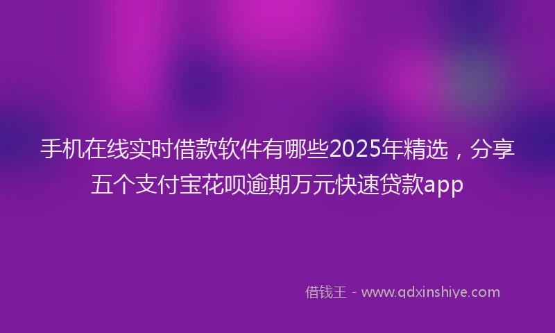 手机在线实时借款软件有哪些2025年精选，分享五个支付宝花呗逾期万元快速贷款app