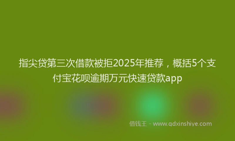 指尖贷第三次借款被拒2025年推荐,概括5个支付宝花呗逾期万元快速贷款app