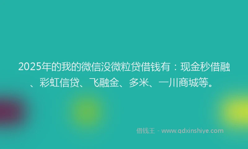 2025年的我的微信没微粒贷借钱有：现金秒借融、彩虹信贷、飞融金、多米、一川商城等。