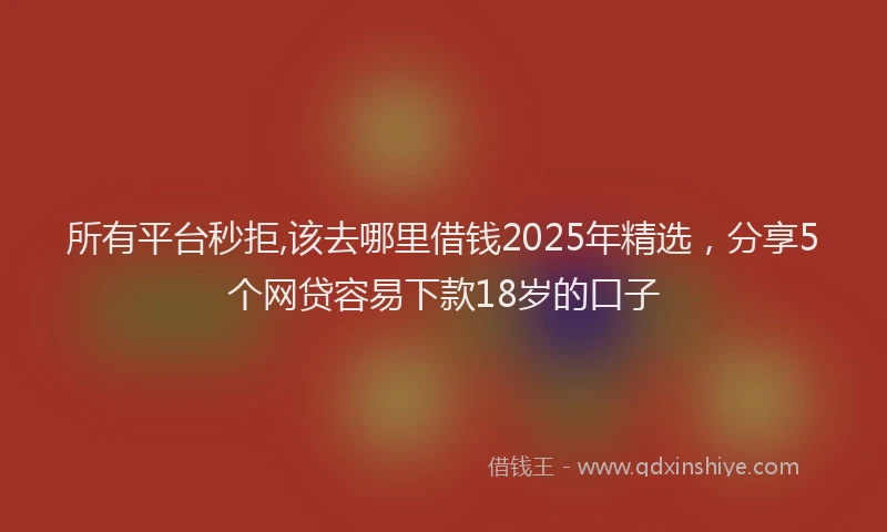 所有平台秒拒,该去哪里借钱2025年精选，分享5个网贷容易下款18岁的口子
