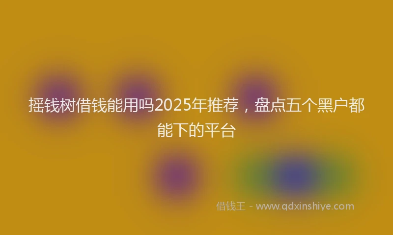摇钱树借钱能用吗2025年推荐，盘点五个黑户都能下的平台