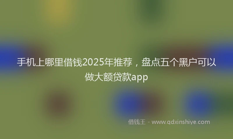 手机上哪里借钱2025年推荐，盘点五个黑户可以做大额贷款app