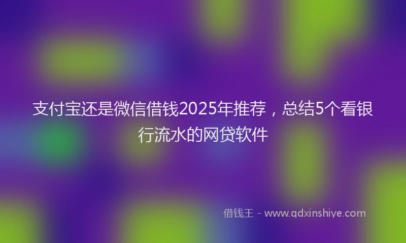 支付宝还是微信借钱2025年推荐，总结5个看银行流水的网贷软件