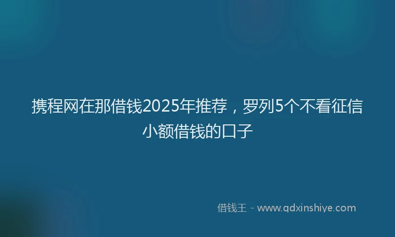 携程网在那借钱2025年推荐，罗列5个不看征信小额借钱的口子